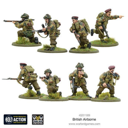 British Airborne WWII Paratroopers - Bolt Action 28mm - spadochroniarze w akcji dowódca Lee Enfield Sten - Warlord Games