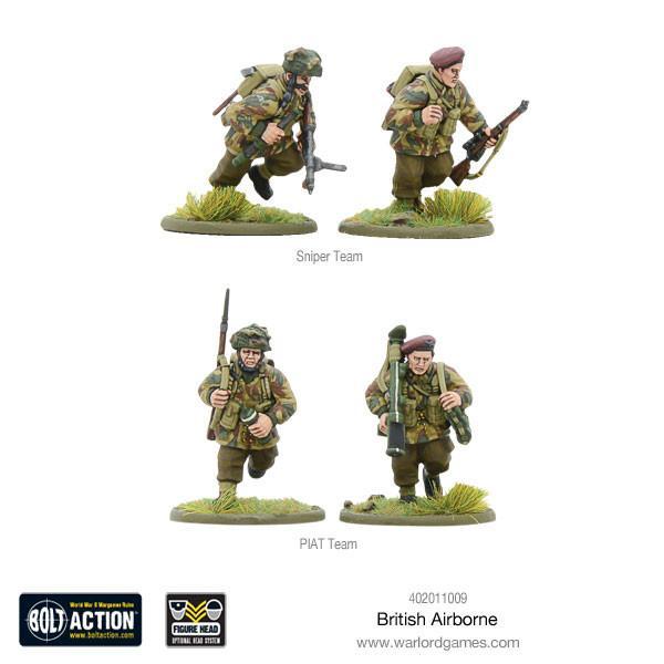 British Airborne WWII Paratroopers - Bolt Action 28mm - sniper team i PIAT team Red Devils - Warlord Games