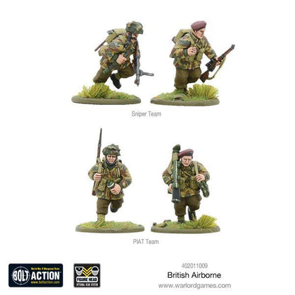 British Airborne WWII Paratroopers - Bolt Action 28mm - sniper team i PIAT team Red Devils - Warlord Games