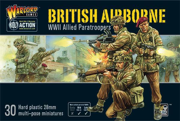 British Airborne WWII Paratroopers - Bolt Action 28mm - pudełko 30 figurek plastikowych Red Devils - Warlord Games