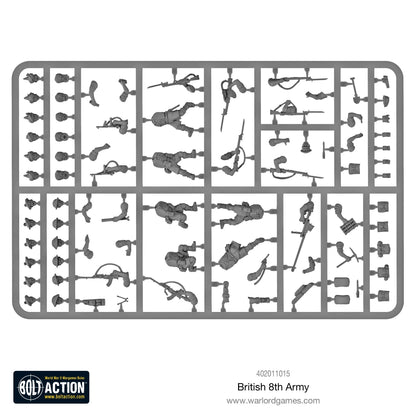 British 8th Army Platoon - Bolt Action 28mm - ramka plastikowa sprue figurki korpusy głowy broń wyposażenie - Warlord Games