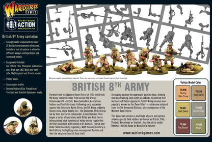 British 8th Army Platoon - Bolt Action 28mm - pudełko 30 figurek plastikowych Desert Rats Commonwealth - Warlord Games
