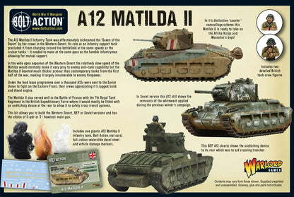 Matilda II Infantry Tank - Bolt Action 28mm - pudełko tył zawartość Western Desert BEF Soviet versions - Warlord Games