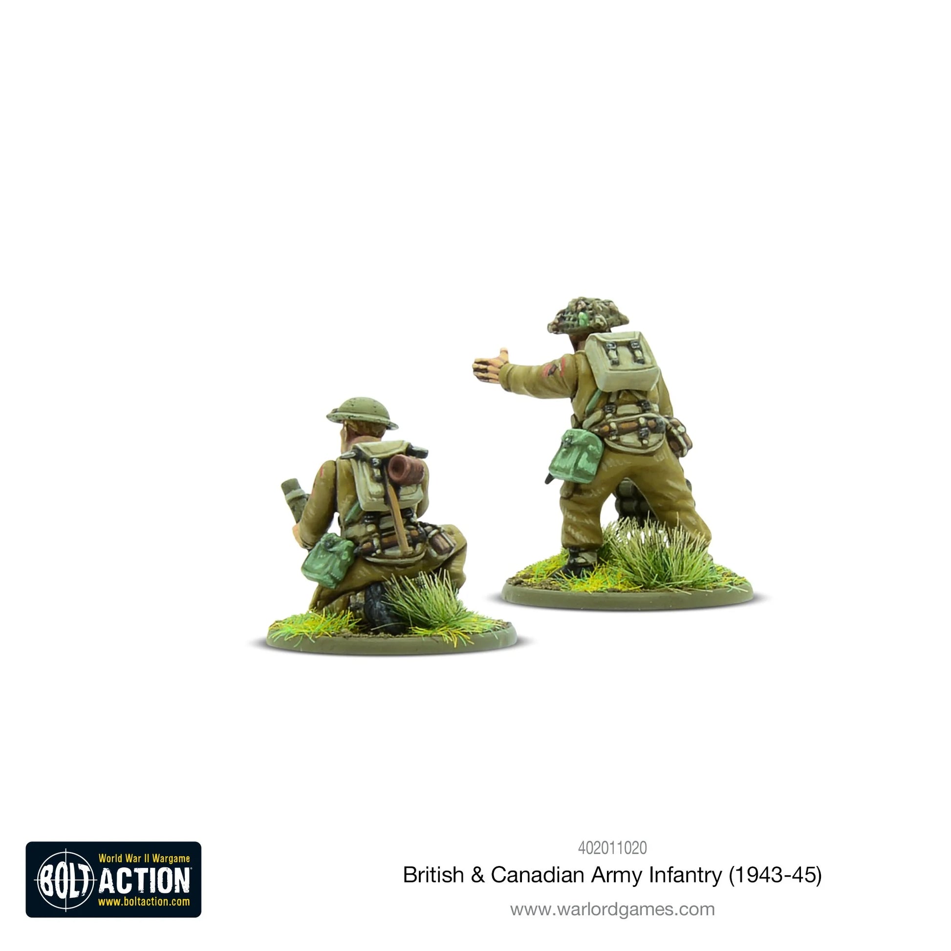 British Canadian Army Infantry 1943-45 - Bolt Action 28mm - dowódca oficer z lornetką i obserwator - Warlord Games
