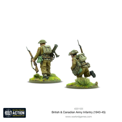 British Canadian Army Infantry 1943-45 - Bolt Action 28mm - zespół PIAT widok z tyłu wyposażenie plecaki - Warlord Games