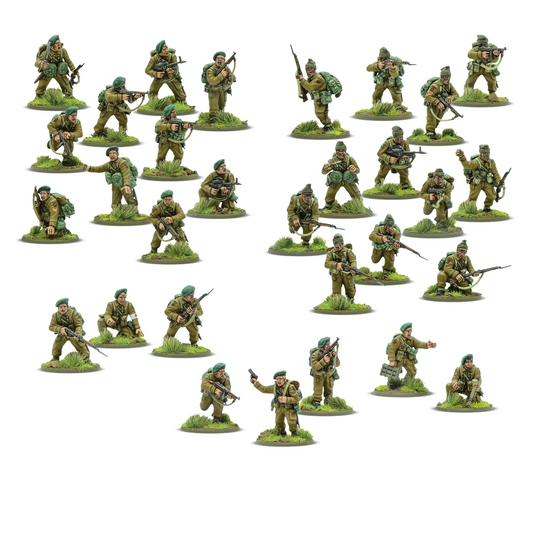 British Inter-Allied Commandos - Bolt Action 28mm - 30 figurek pomalowanych kompletny zestaw operacje specjalne - Warlord Games