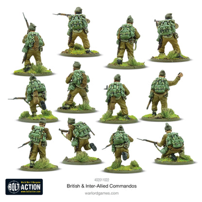 British Inter-Allied Commandos - Bolt Action 28mm - sekcja commandos widok z tyłu plecaki Bergen wyposażenie - Warlord Games