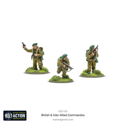 British Inter-Allied Commandos - Bolt Action 28mm - dowódca z pistoletem Sten gun Thompson SMG - Warlord Games