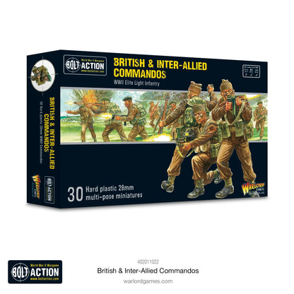 British Inter-Allied Commandos - Bolt Action 28mm - pudełko 30 figurek plastikowych elitarne jednostki - Warlord Games