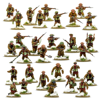 British Canadian Infantry Winter Platoon - Bolt Action 28mm - 30 figurek pomalowanych greatcoats płaszcze zimowe śnieg - Warlord Games