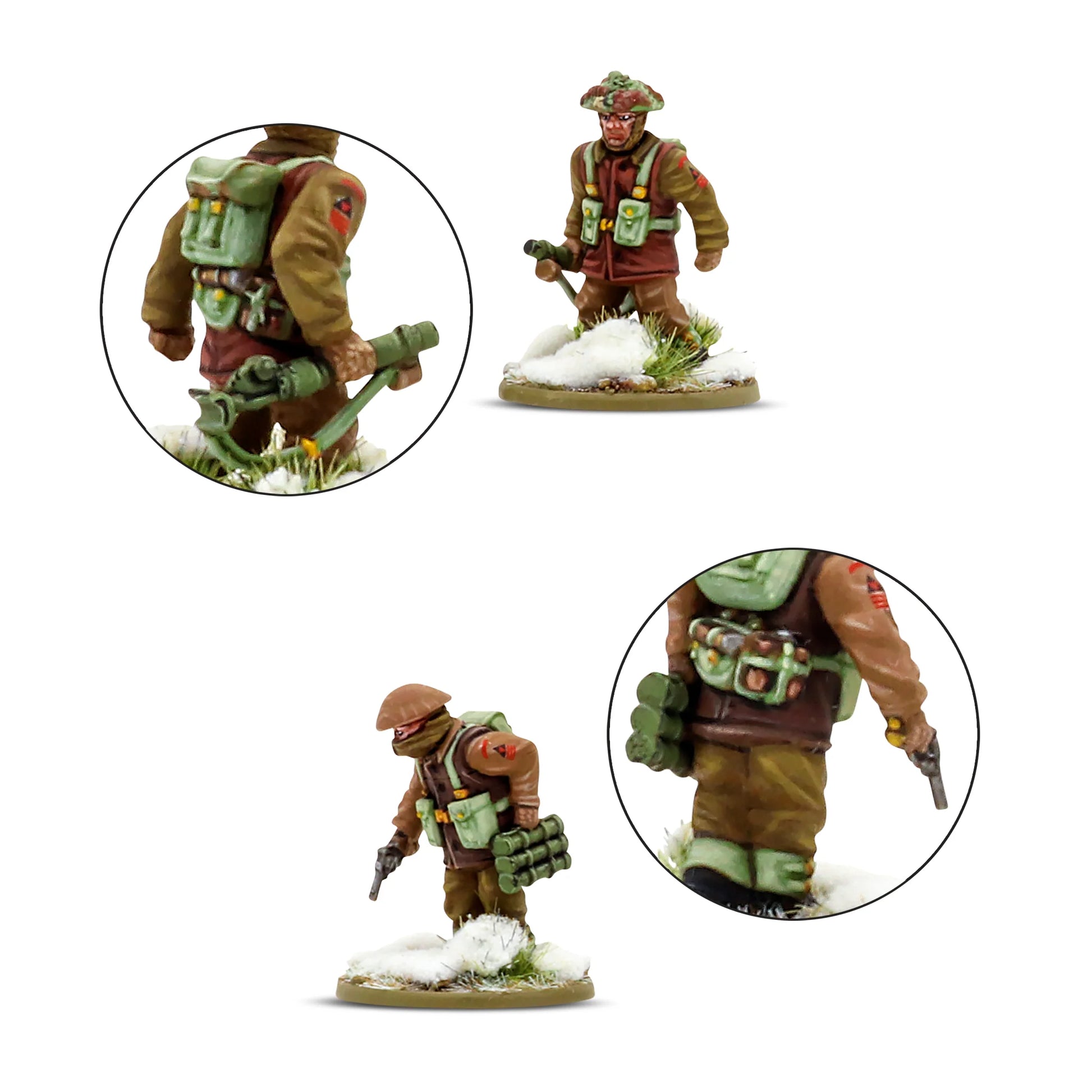 British Canadian Infantry Winter Platoon - Bolt Action 28mm - detale wyposażenia zimowego plecaki webbing - Warlord Games