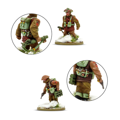 British Canadian Infantry Winter Platoon - Bolt Action 28mm - detale wyposażenia zimowego plecaki webbing - Warlord Games