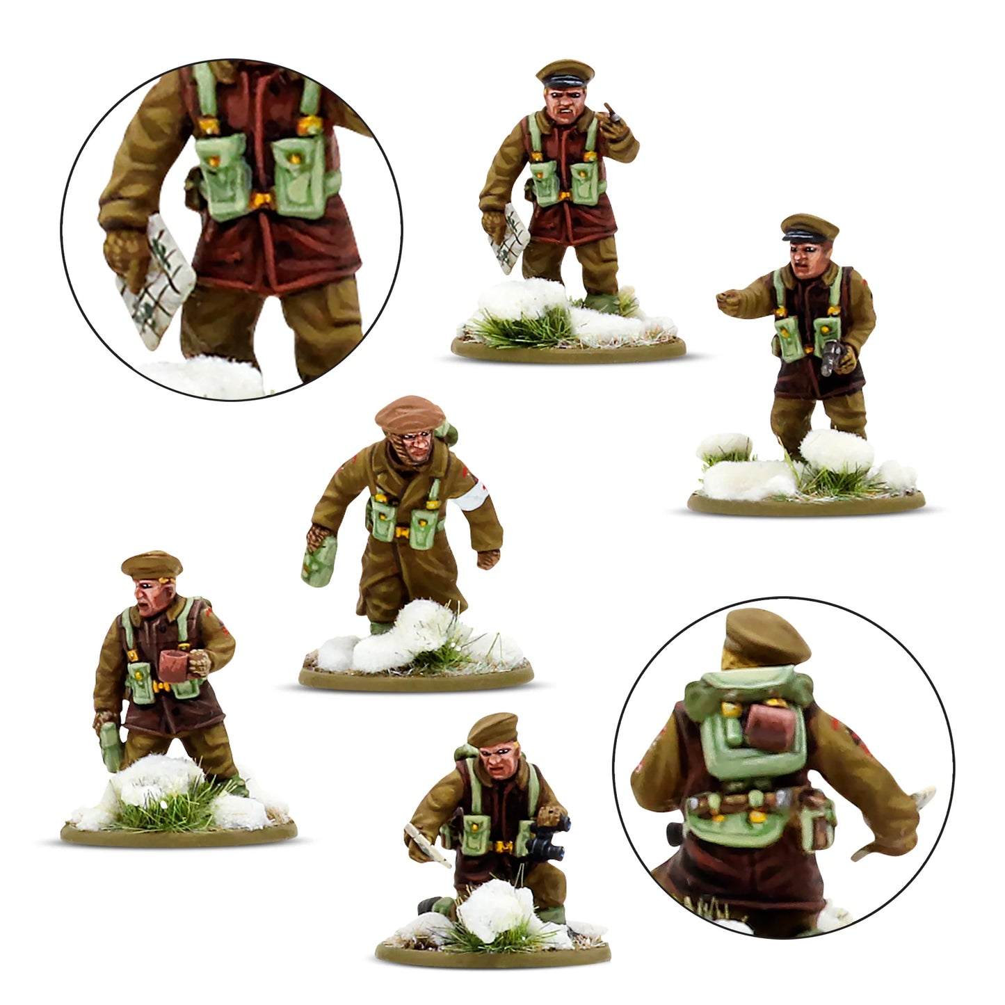 British Canadian Infantry Winter Platoon - Bolt Action 28mm - platoon commander officers greatcoats leather jerkins - Warlord Games