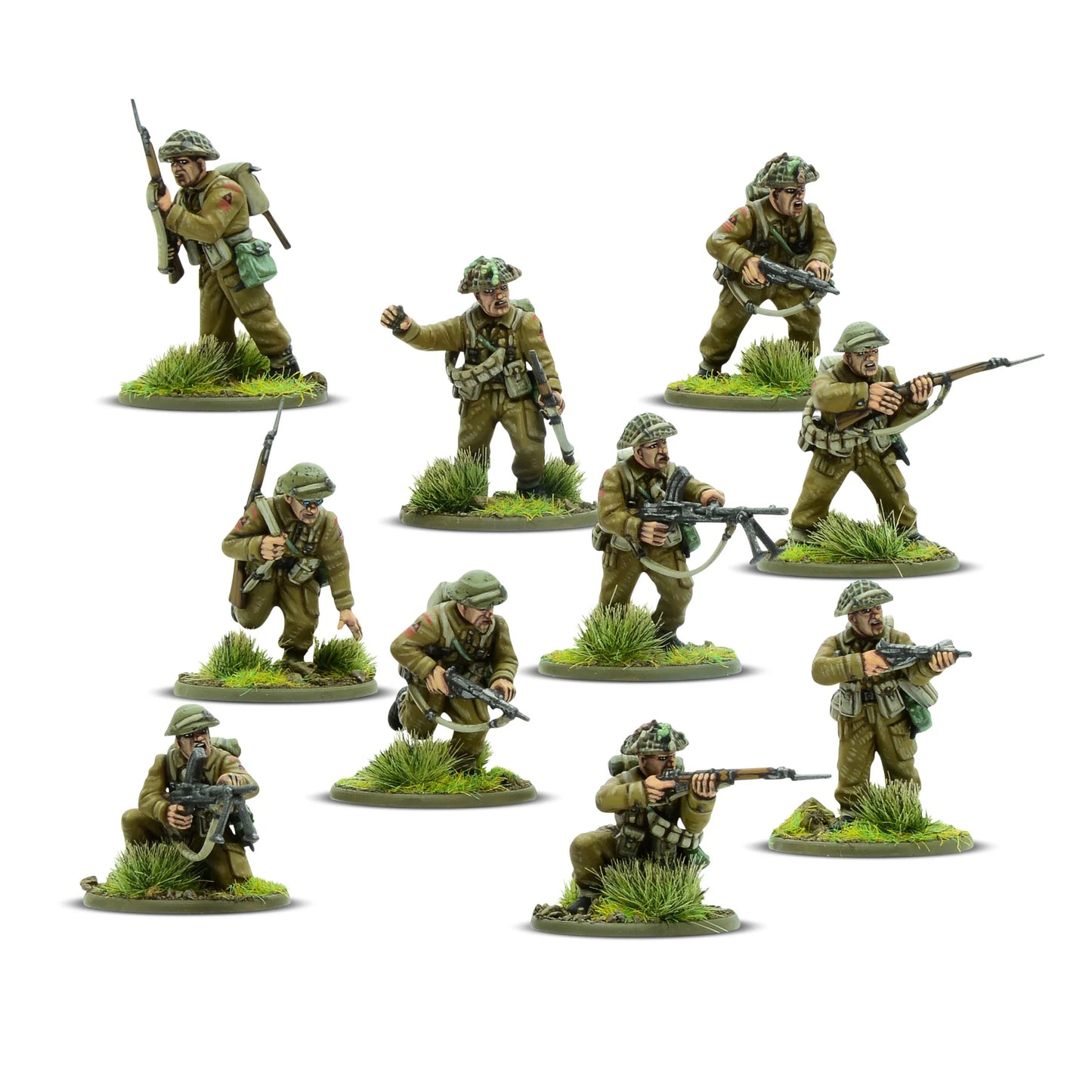 Warlord Games For King & Country – pudełko Bolt Action For King & Country British & Canadian Starter Army: 1 hard plastic 28mm British & Canadian starter army, flaga brytyjska, logo Bolt Action i Warlord Games, Bolt Action Third Edition