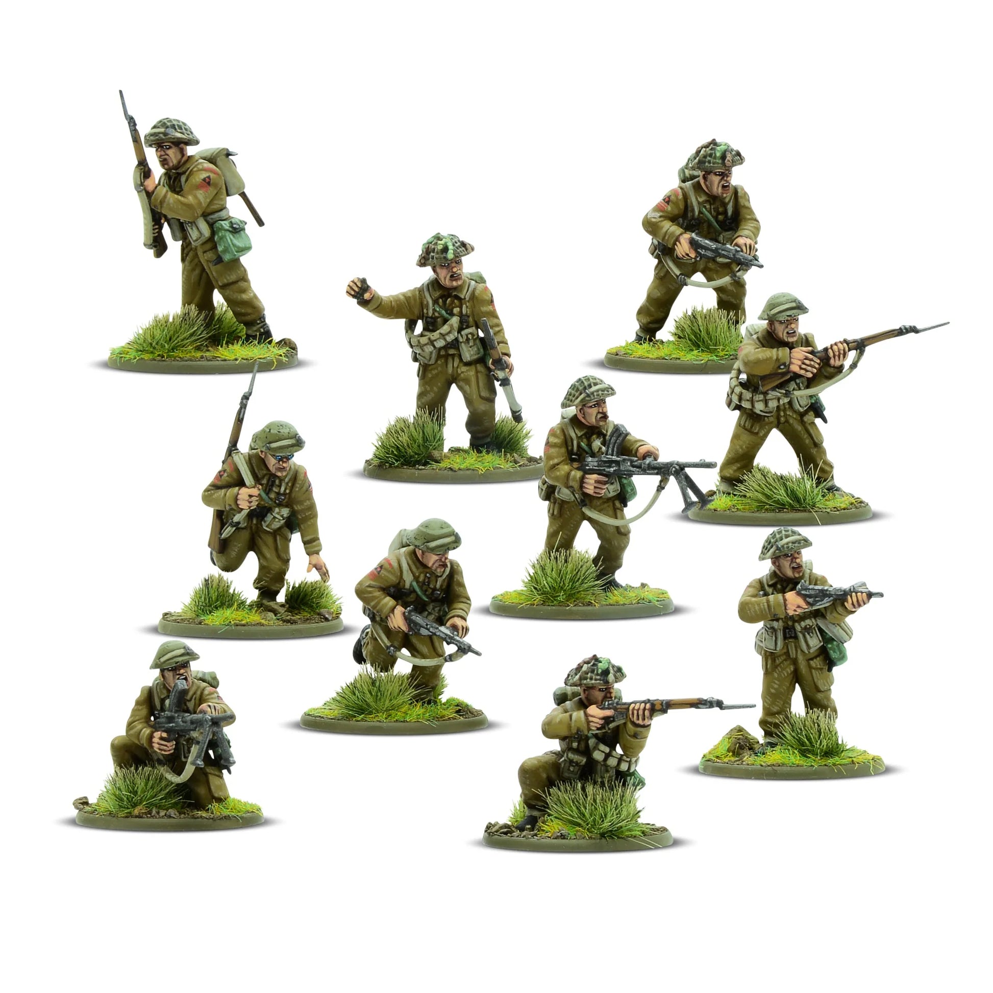 Warlord Games For King & Country – pudełko Bolt Action For King & Country British & Canadian Starter Army: 1 hard plastic 28mm British & Canadian starter army, flaga brytyjska, logo Bolt Action i Warlord Games, Bolt Action Third Edition