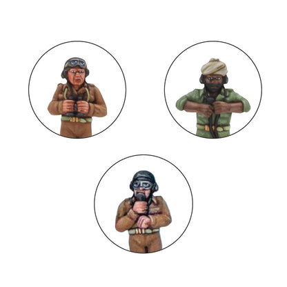 M3 Grant Medium Tank - Bolt Action 28mm - detale załogi tank crew commander gunner driver British Sikh - Warlord Games