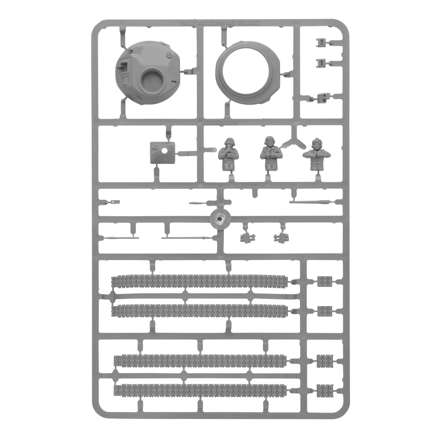 M3 Grant Medium Tank - Bolt Action 28mm - ramka plastikowa sprue gąsienice tracks części montażowe - Warlord Games