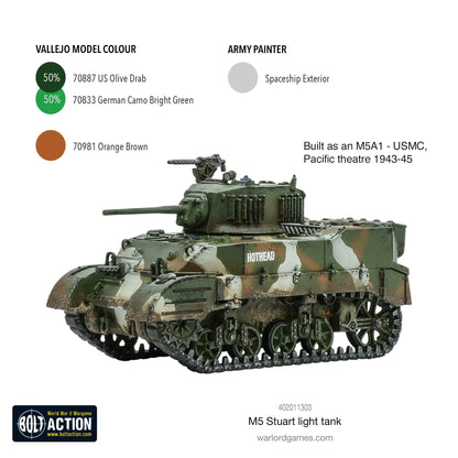 Stuart M5A1 USMC kamuflaż z oznaczeniem HOTHEAD