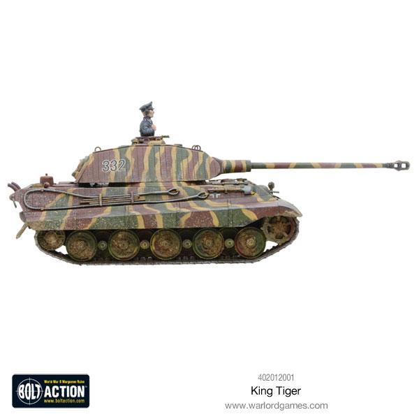  King Tiger - Bolt Action 1/56 28mm - czołg ciężki Tiger II w kamuflażu z długą armatą 8,8cm - widok z boku - Warlord Games