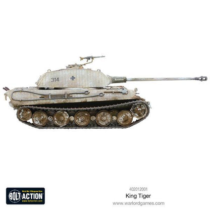 King Tiger - Bolt Action 1/56 28mm - czołg ciężki Tiger II w zimowym kamuflażu białym z armatą 8,8cm - widok z boku - Warlord Games
