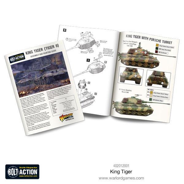 King Tiger - Bolt Action 1/56 28mm - instrukcja montażu i malowania z schematami wież Henschel i Porsche - przewodnik kolorów - Warlord Games