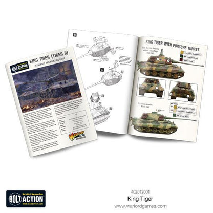 King Tiger - Bolt Action 1/56 28mm - instrukcja montażu i malowania z schematami wież Henschel i Porsche - przewodnik kolorów - Warlord Games
