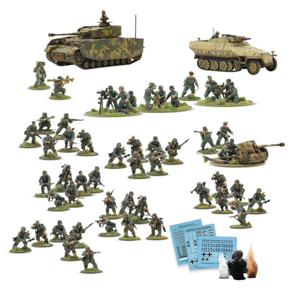 Warlord Games Cross of Iron – 6 figurek grenadierów Heer z MP40, STG44 i Panzerfaustem w kamuflażu polowym 28mm Bolt Action