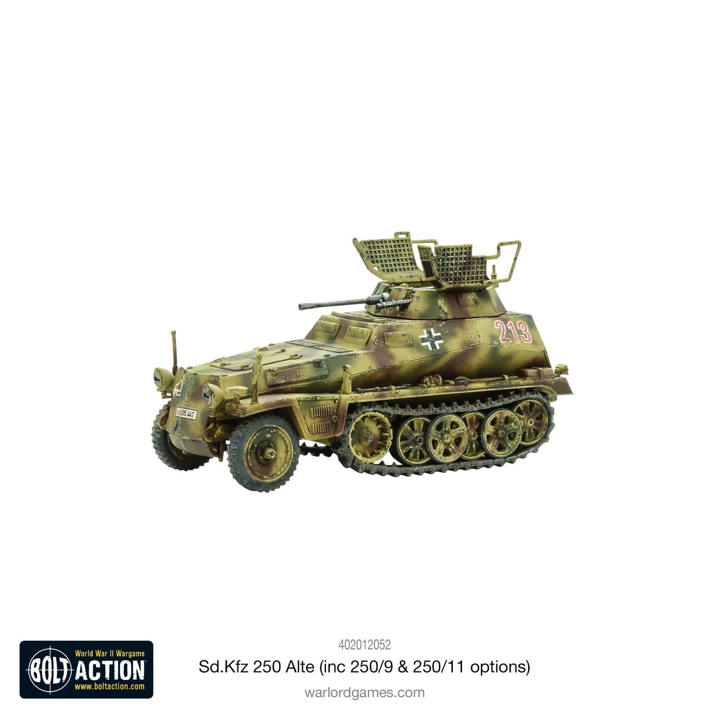 Sd.Kfz 250/9 Alte Half-Track - Bolt Action 28mm - wariant rozpoznawczy z wieżą i działkiem automatycznym 2cm - widok z prawej strony - Warlord Games