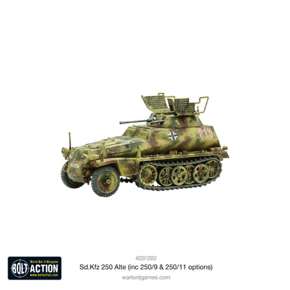 Sd.Kfz 250/9 Alte Half-Track - Bolt Action 28mm - wariant rozpoznawczy z wieżą i działkiem automatycznym 2cm - widok z prawej strony - Warlord Games