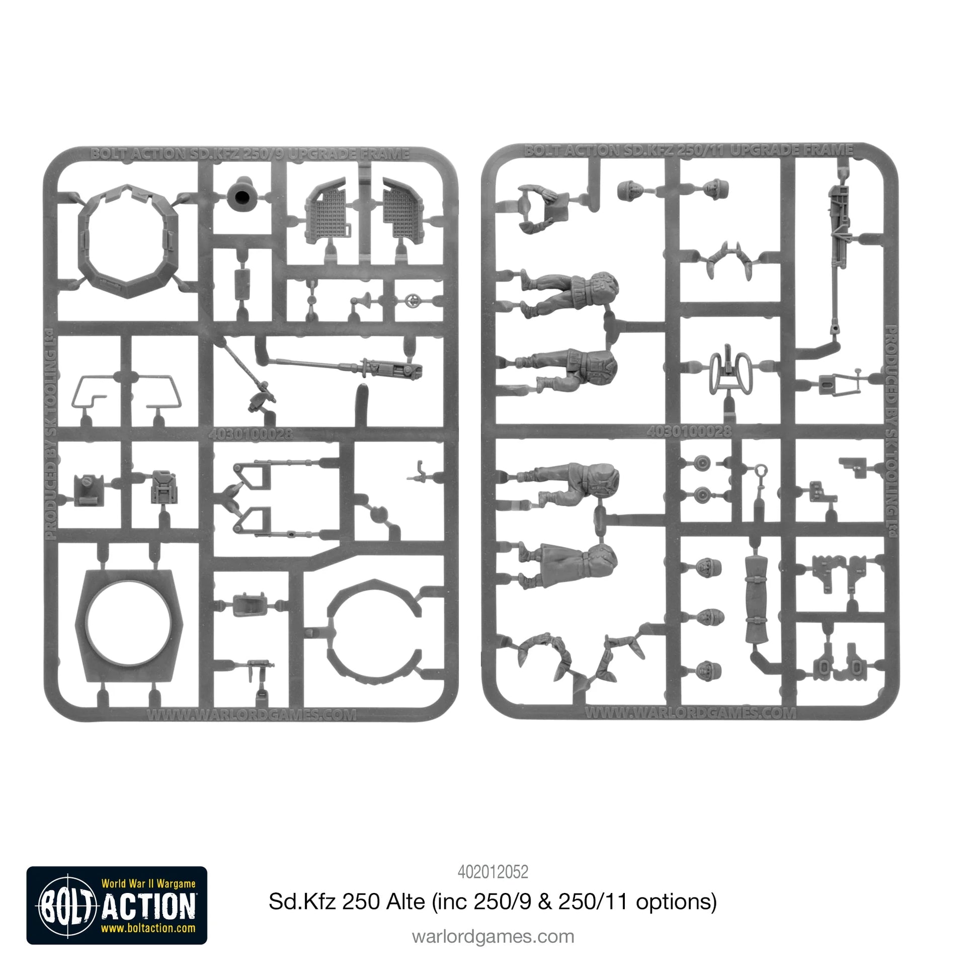 Sd.Kfz 250 Alte Half-Track - Bolt Action 28mm - ramki plastikowe z wieżą 250/9, karabinem PzB 41 i figurkami załogi - kompletny zestaw do montażu - Warlord Games
