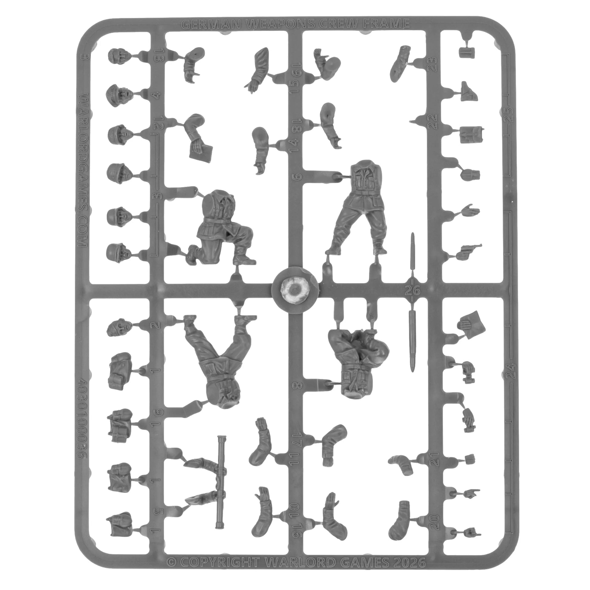 Warlord Games German Heer Heavy Weapons Platoon – wypraska plastikowa obsługi broni z głowami, ramionami i ekwipunkiem 28mm Bolt Action