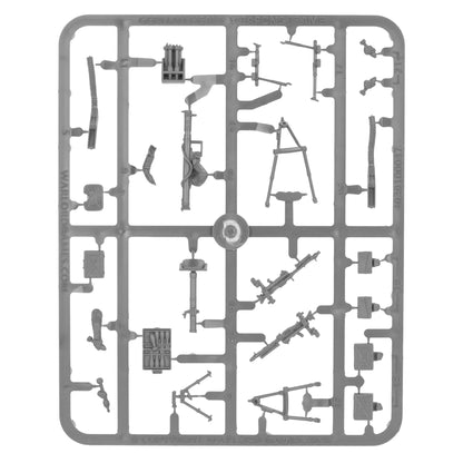 Warlord Games German Heer Heavy Weapons Platoon – wypraska plastikowa ciężkich broni: MG34, MG42, moździez 8cm, Panzerschreck, trójnogi 28mm Bolt Action