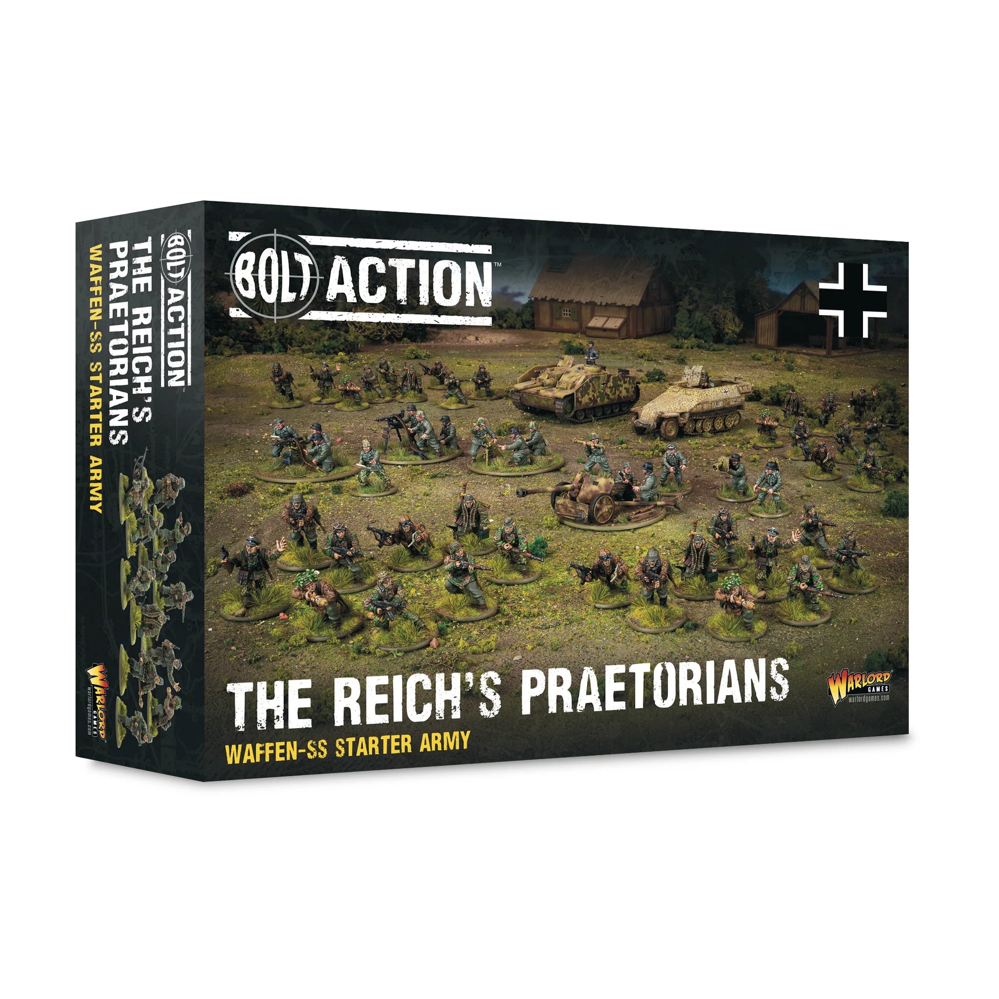Warlord Games The Reich's Praetorians – render pudełka zestawu Waffen-SS Starter Army Bolt Action 28mm