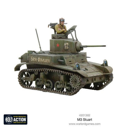M3 Stuart Soviet Army z czerwoną gwiazdą i napisem cyrylicą