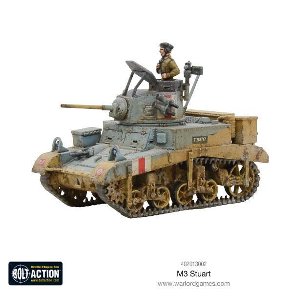 M3 Stuart British Army kamuflaż pustynny Afryka Północna z drewnianymi zbiornikami