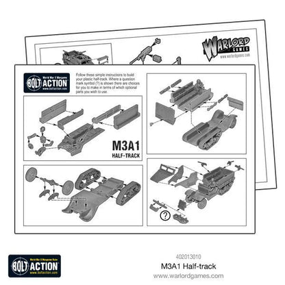 M3A1 Halftrack instrukcja montażu Warlord Games - schemat składania modelu plastikowego 1/56 krok po kroku
