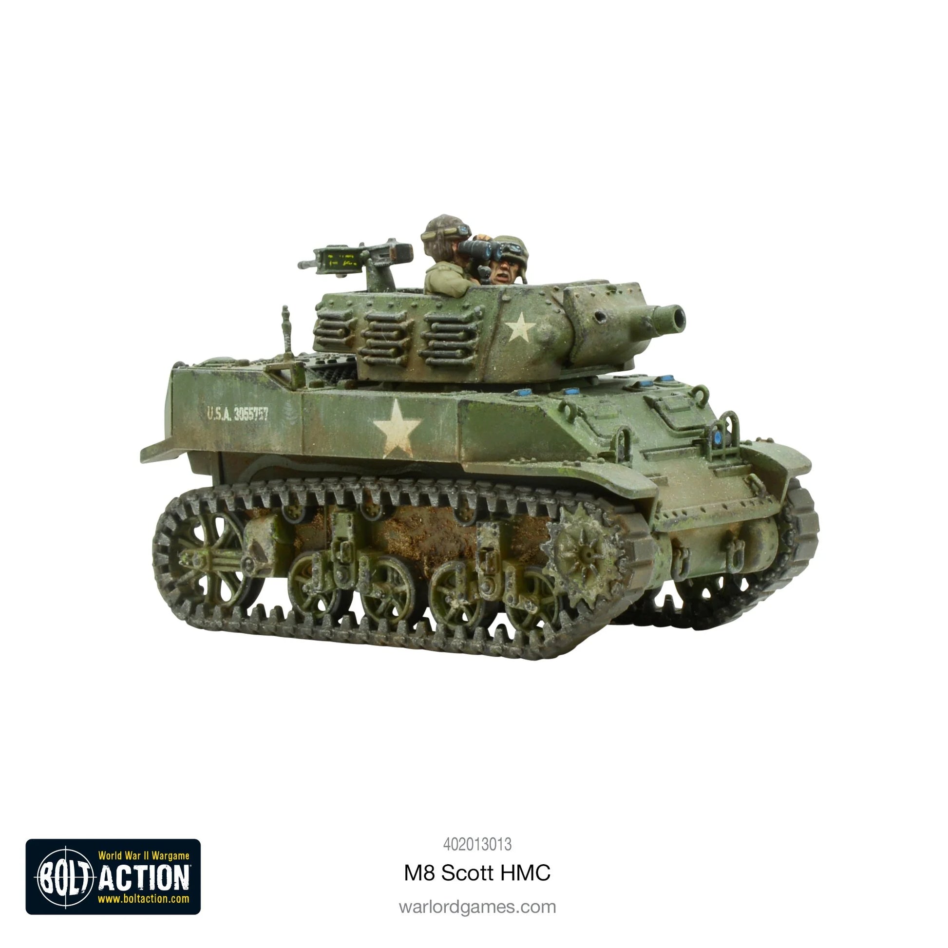 M8 Scott HMC widok z boku z haubicą 75mm