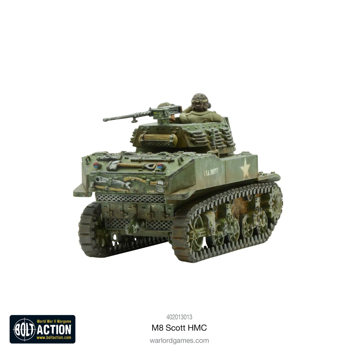 M8 Scott HMC widok z tyłu z załogantem przy 50 Cal