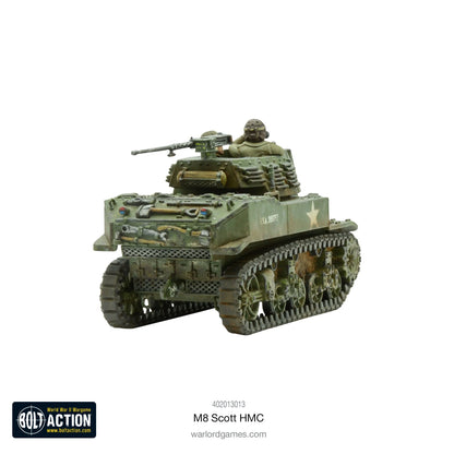 M8 Scott HMC widok z tyłu z załogantem przy 50 Cal