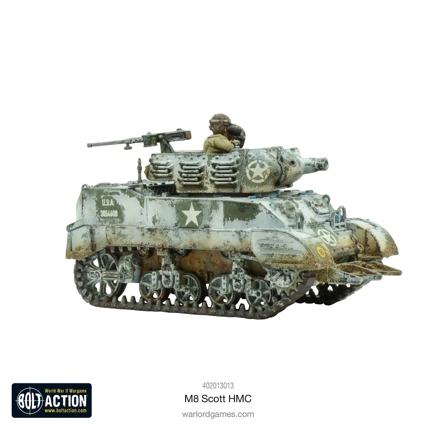 M8 Scott HMC kamuflaż zimowy widok z boku z błotem