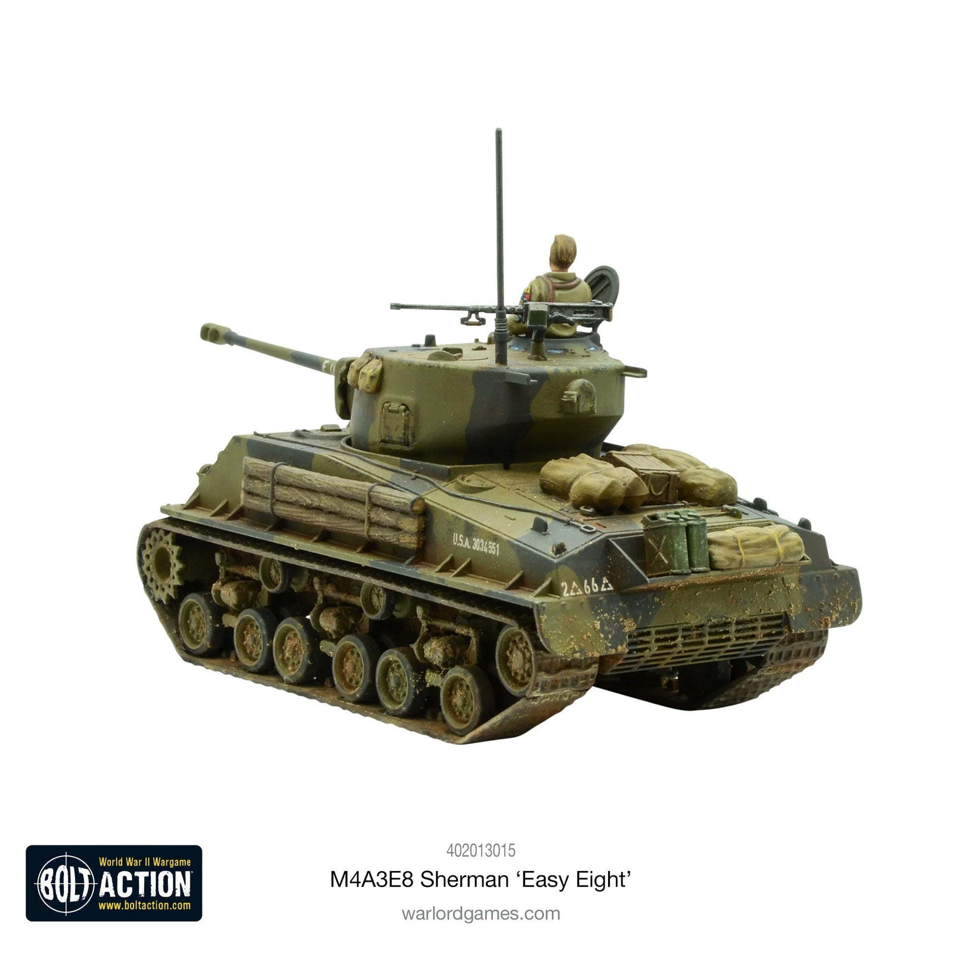 M4A3E8 Easy Eight widok z przodu z HVSS zawieszeniem
