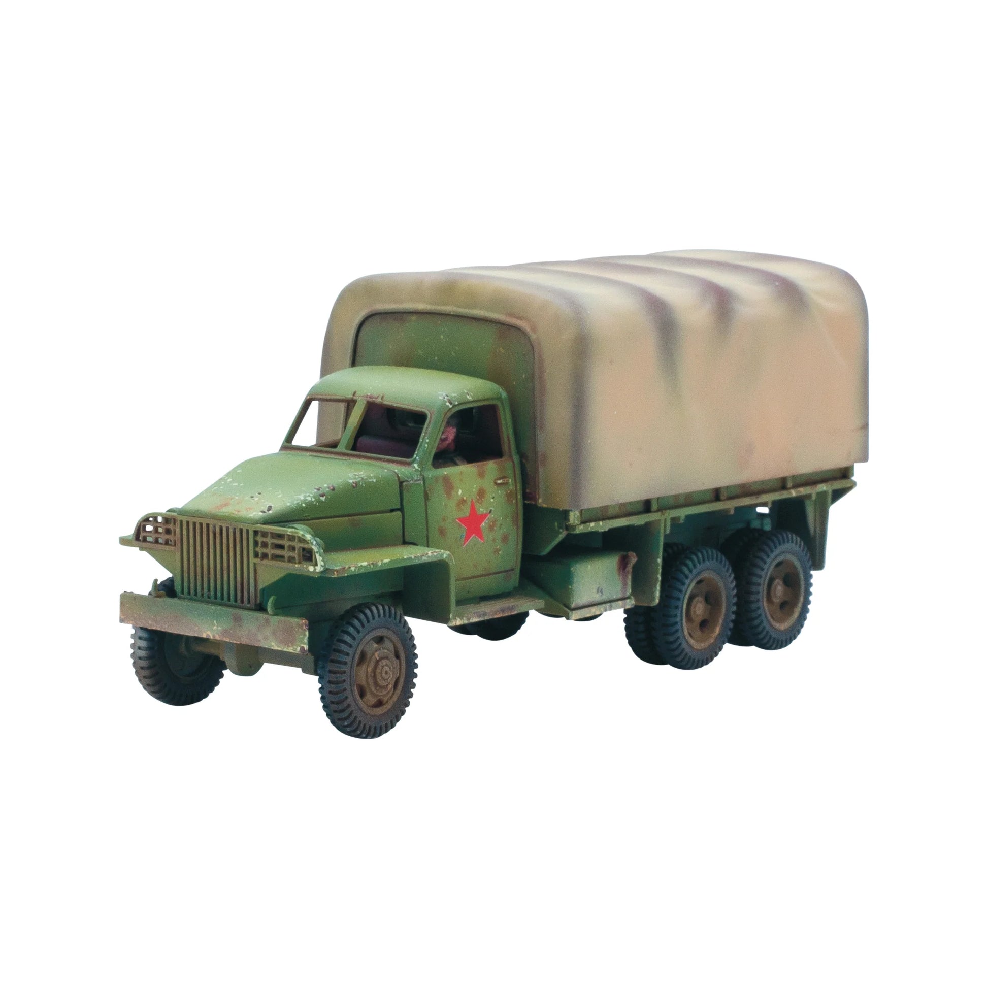 Studebaker US6 ciężarówka ZSRR - model z czerwoną gwiazdą sowiecką, kamuflaż zielony, Lend-Lease Bolt Action
