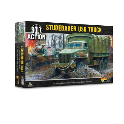 Studebaker US6 Truck Bolt Action - opakowanie zestawu Warlord Games z ciężarówką transportową 1/56 WWII USA
