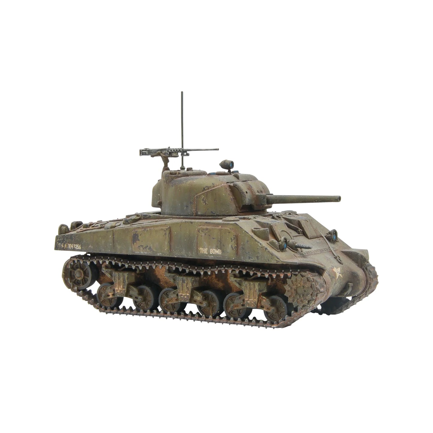 Warlord Games Stars and Stripes US Starter Army – wypraska broni ciężkiej plastikowej 28mm: lufa i trójnóg MMG .30 cal M1919, lufa HMG .50 cal M2 z podstawą trójnogową, moździerz M1 81mm z dwunógiem i płytą podstawy, wypraska armaty 57mm M1 z kołami i tarczą ochronną, amunicja i skrzynki Bolt Action 1/56