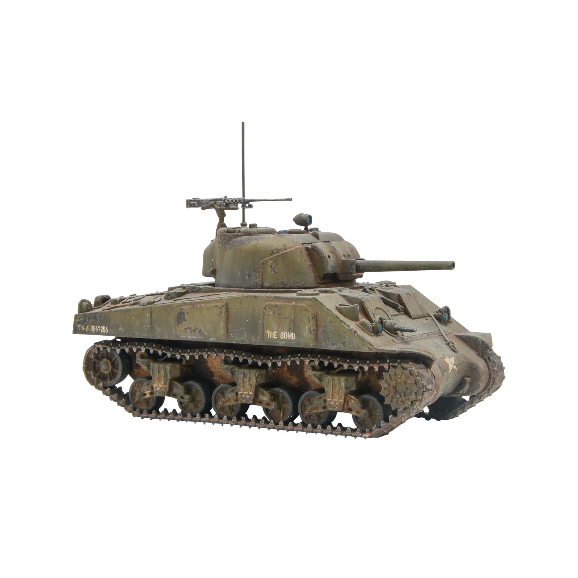 Warlord Games Stars and Stripes US Starter Army – wypraska broni ciężkiej plastikowej 28mm: lufa i trójnóg MMG .30 cal M1919, lufa HMG .50 cal M2 z podstawą trójnogową, moździerz M1 81mm z dwunógiem i płytą podstawy, wypraska armaty 57mm M1 z kołami i tarczą ochronną, amunicja i skrzynki Bolt Action 1/56
