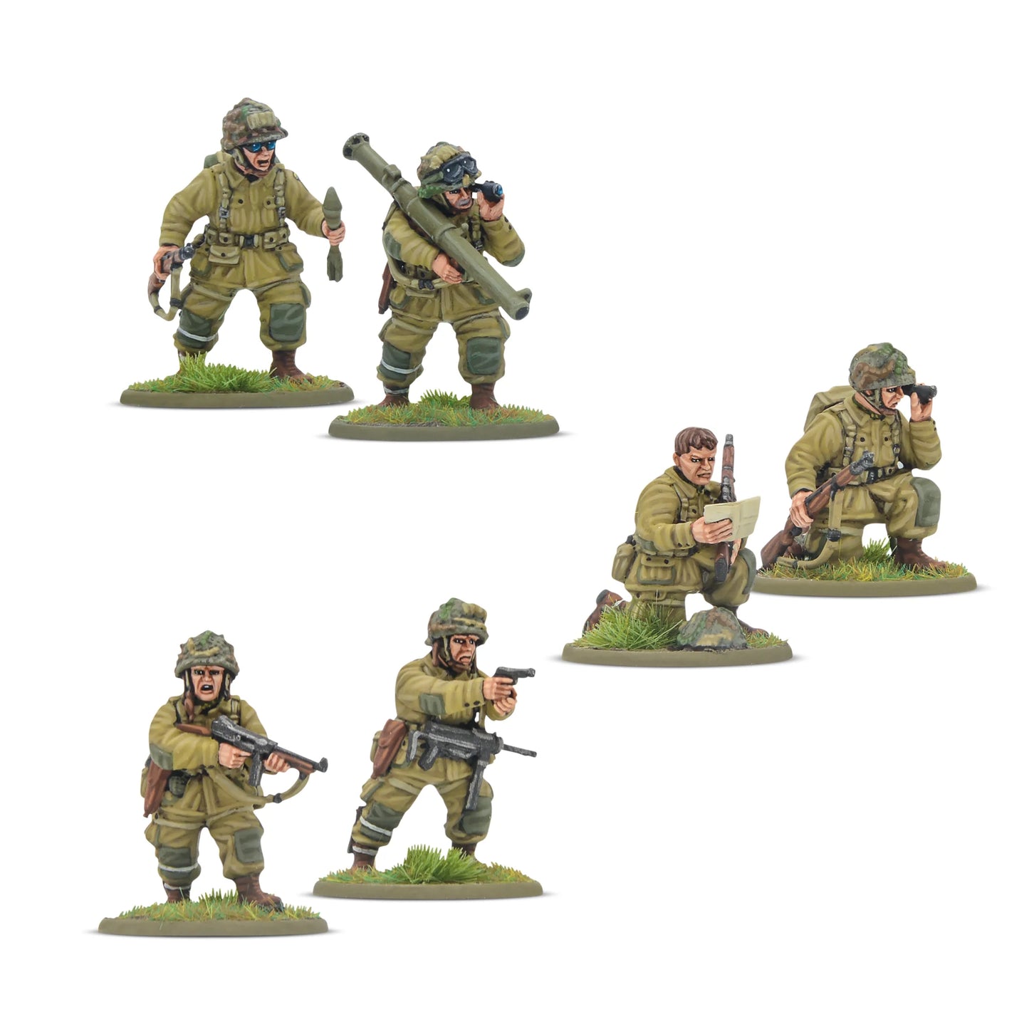 5 spadochroniarzy Command Team - oficer z mapą + obserwator + Bazooka
