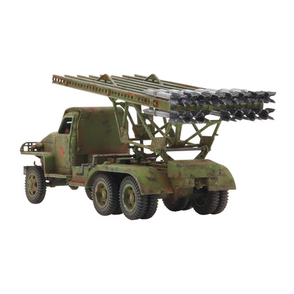 Katyusha Multiple Rocket Launcher - Bolt Action 28mm - BM-13 Studebaker widok z tyłu Soviet green kamuflaż wyrzutnia rakiet 16 rur rakietowych weathering - Warlord Games