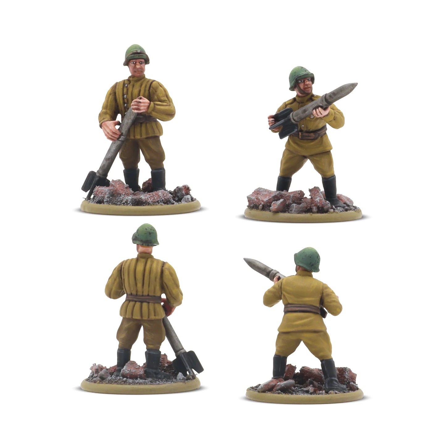 Katyusha Multiple Rocket Launcher - Bolt Action 28mm - załoga 2 figurki sowieckie mundury khaki hełmy rakiety ładowanie podstawki Darek Wyrozebski - Warlord Games
