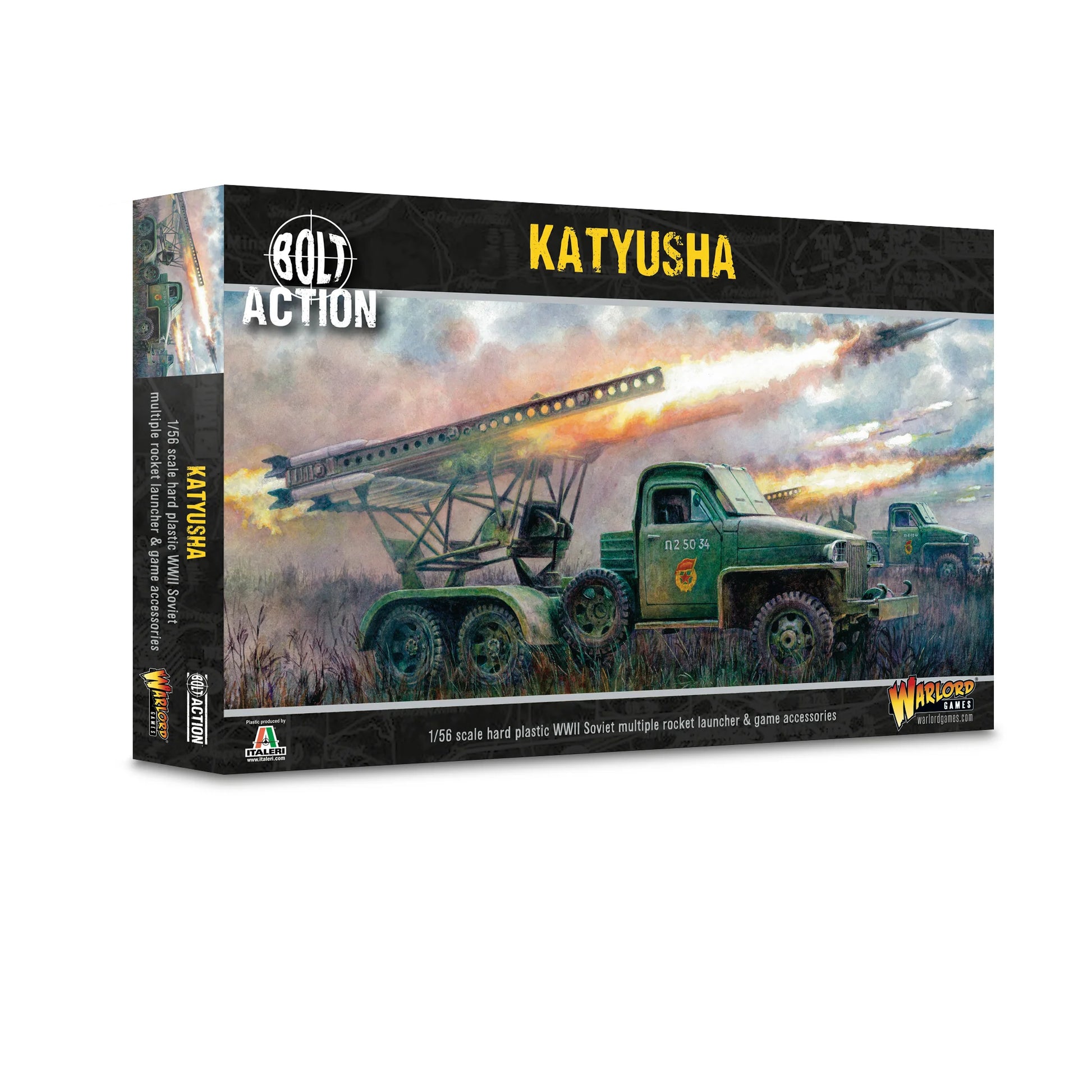 Katyusha Multiple Rocket Launcher - Bolt Action 28mm - pudełko scena bitewna BM-13 Studebaker ostrzał rakietowy 1/56 scale Italeri Warlord Games - Warlord Games