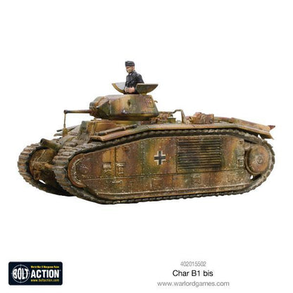  Char B1 bis - Bolt Action 28mm - niemiecki Panzerkampfwagen B-2 740(f) z krzyżem balkenkreuz - widok boczny - Warlord Games